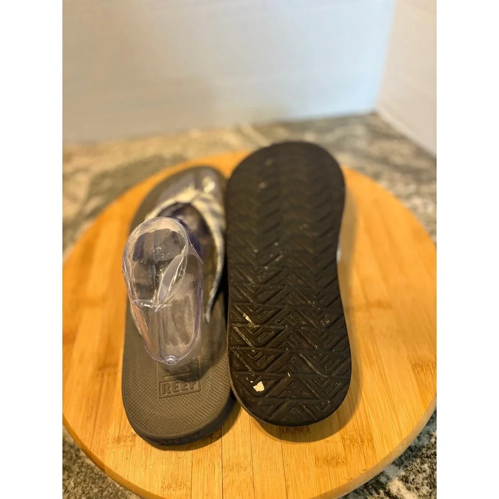 Reef Mens Fanning Flip Flop Sandals Black White Plaid Thong Beach Shoes